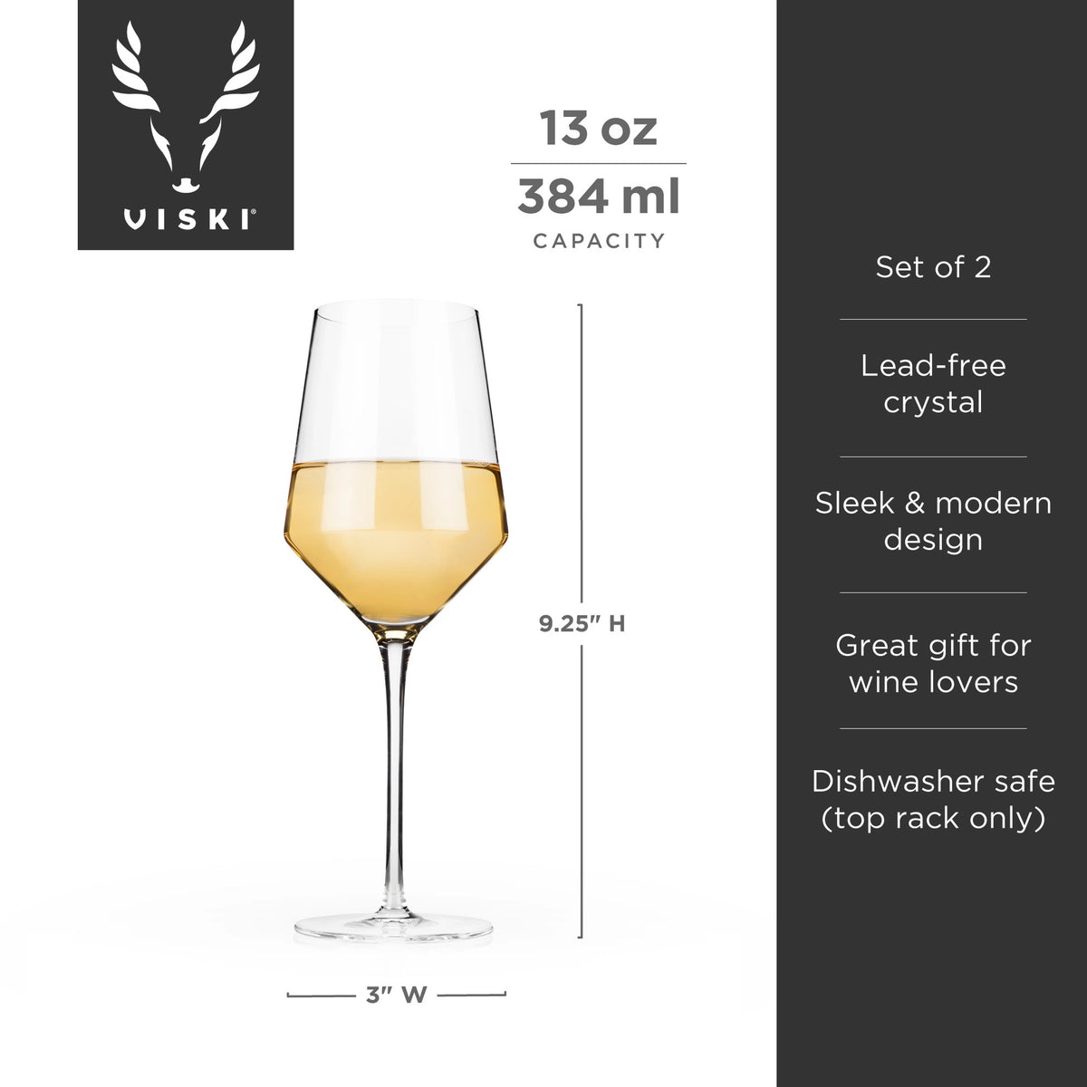 S/2 Angled Crystal Chardonnay Glasses