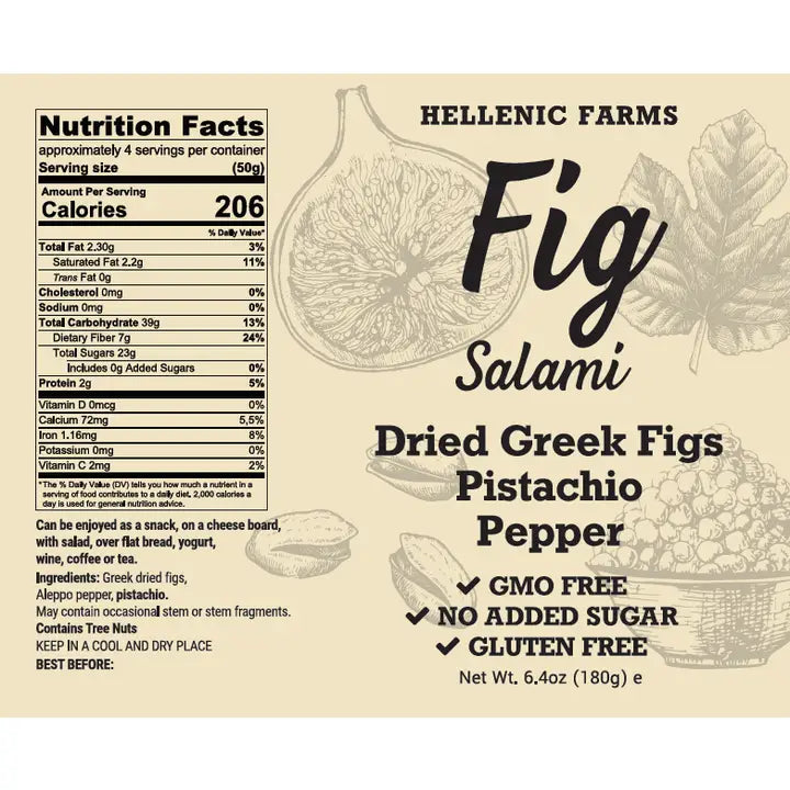 Vegan Fig Salami, Pistachio & Black Pepper