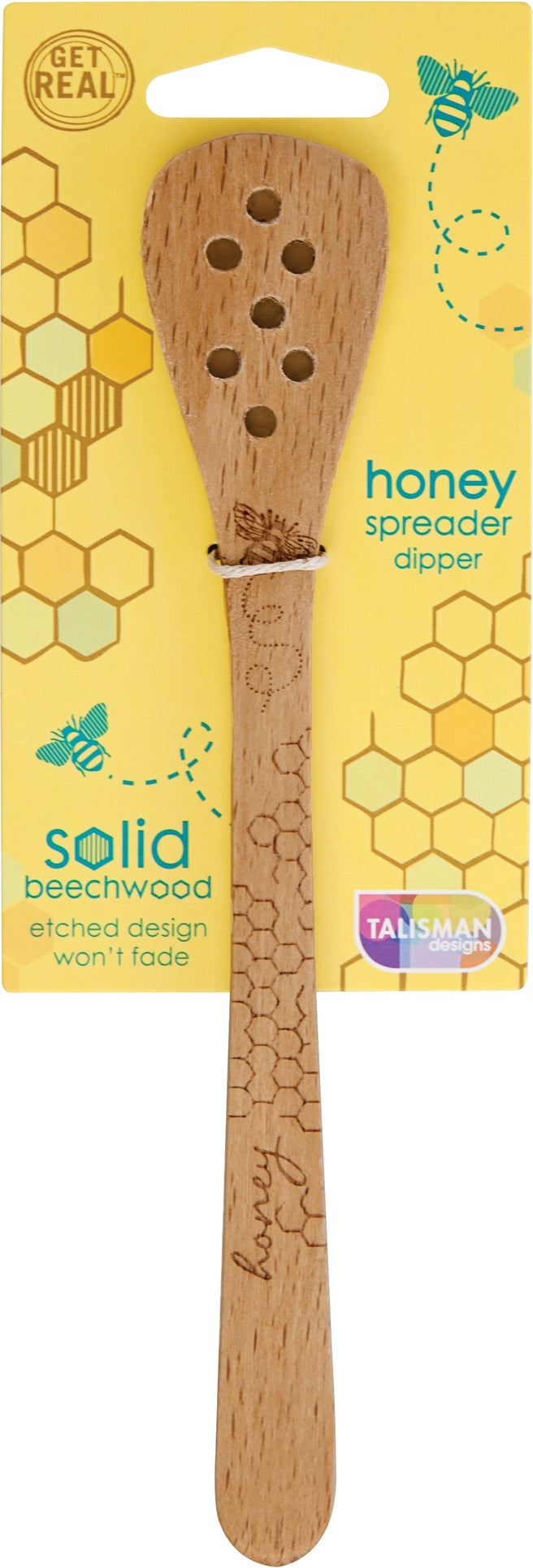 Bee Honey Spreader Dipper, Beechwood