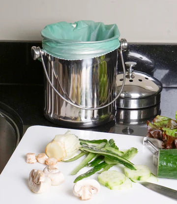 Compost Pail, Stainless Steel, 1/2 Gallon