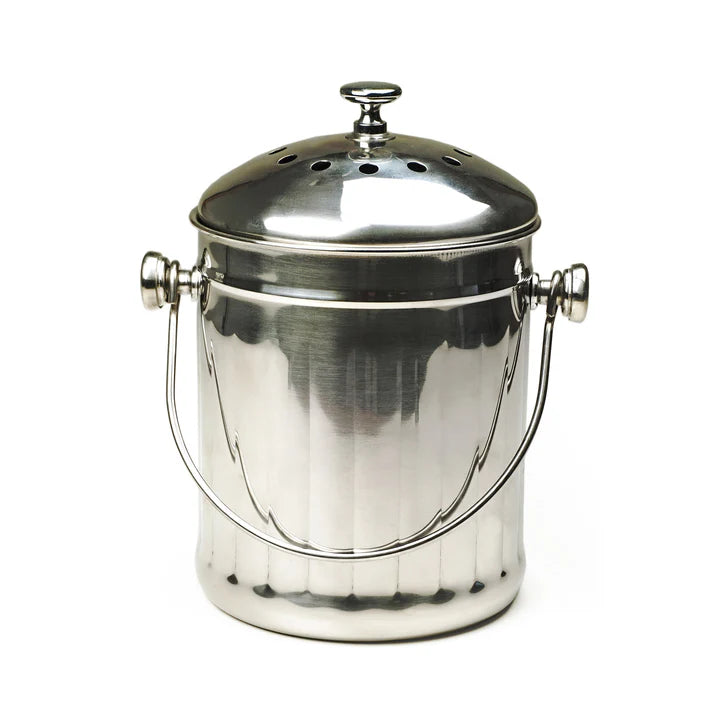 Compost Pail, Stainless Steel, 1/2 Gallon