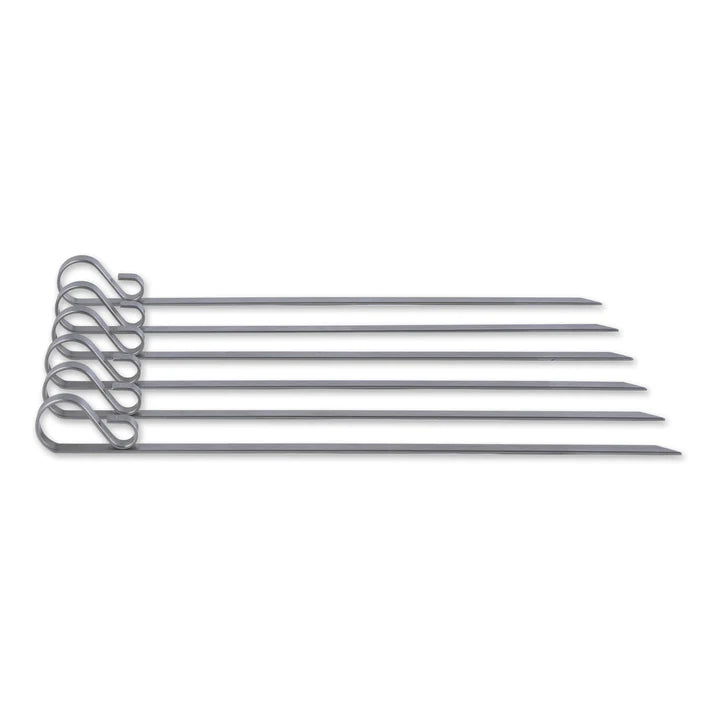BBQ Flat Skewer, Stainless Steel, Set of 6