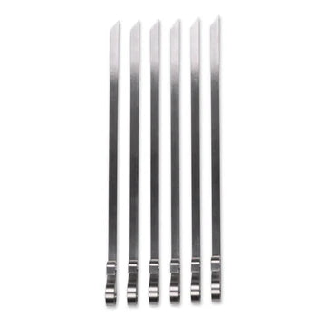 BBQ Flat Skewer, Stainless Steel, Set of 6