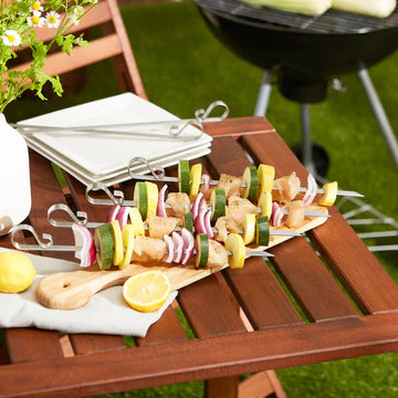 BBQ Flat Skewer, Stainless Steel, Set of 6