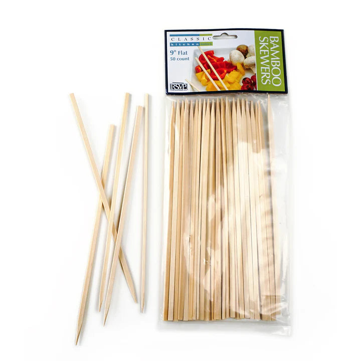 Bamboo Skewer 9" Flat, 50ct