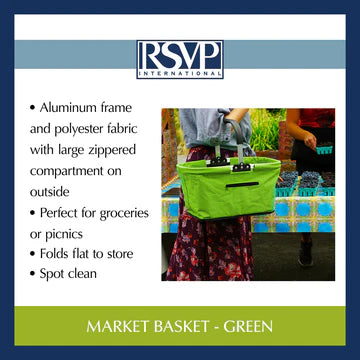 Market Basket, Green Collapsible