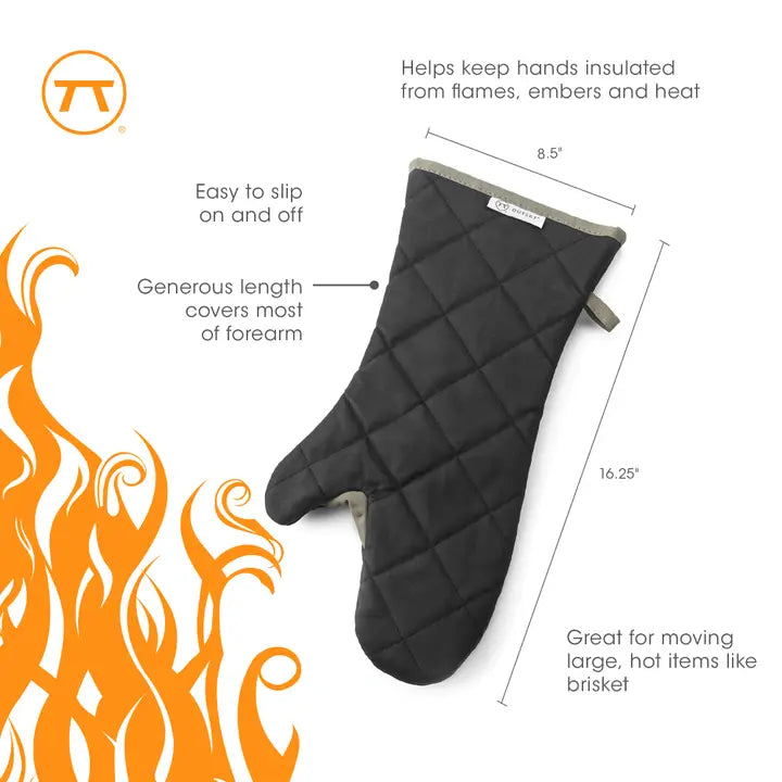 OS 17" Black Grill Mitt Cotton