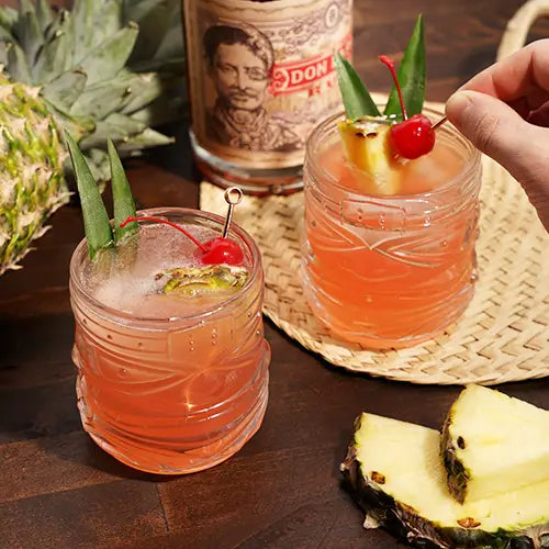 S/2 Crystal Tiki DOF Glasses Stackable