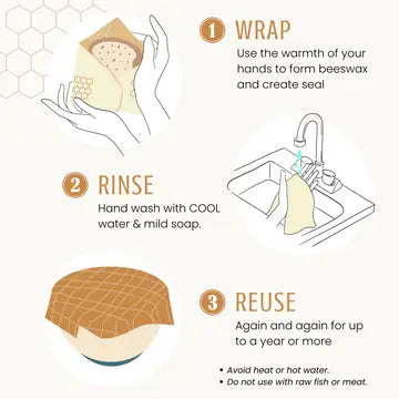 Bees S/2 XL Beeswax Bread Wrap