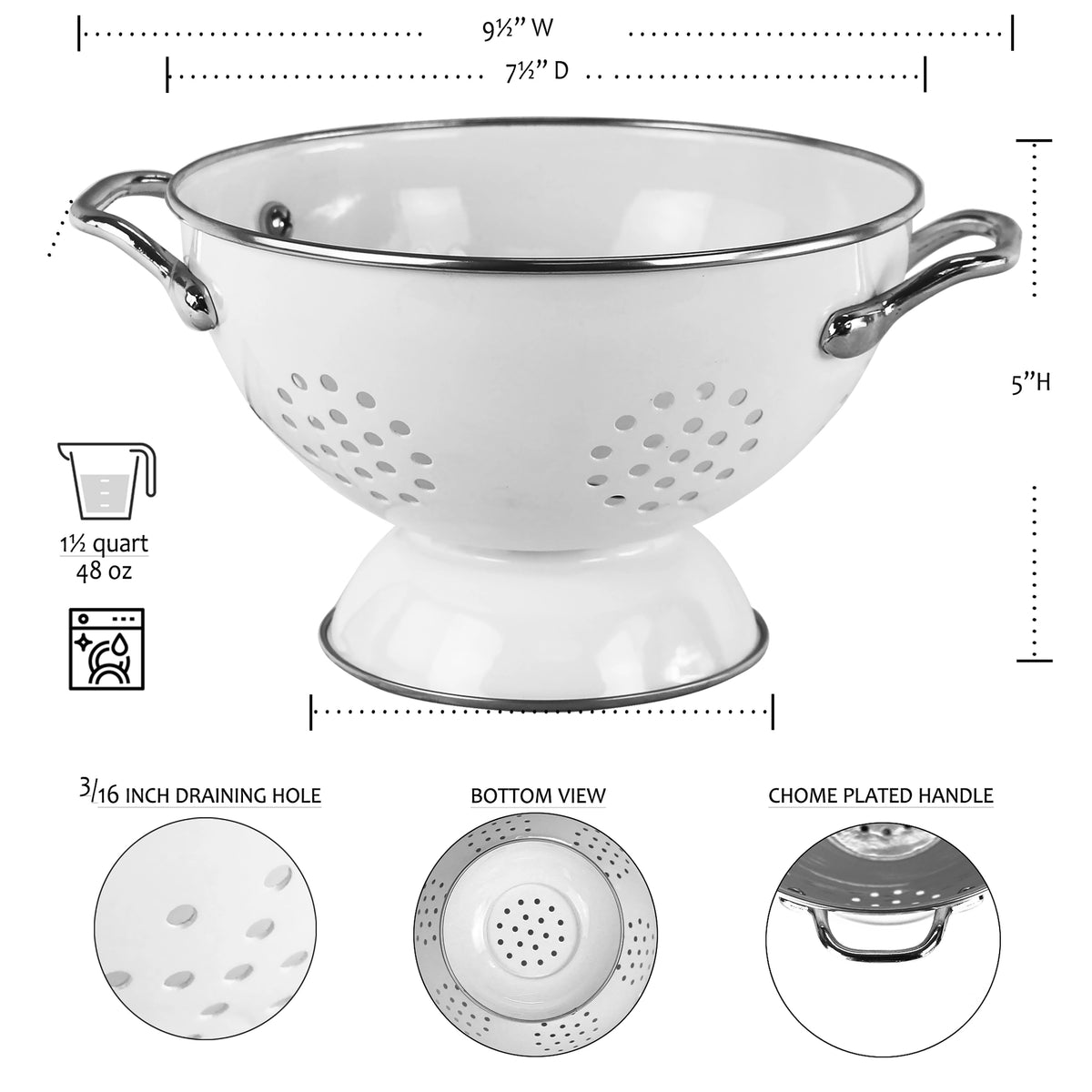 Lime 1.5qt Colander