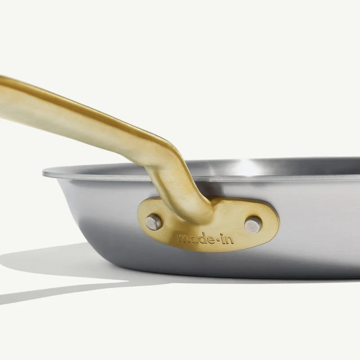 10" Stainless Steel Clad Frying Pan - Gold Handles