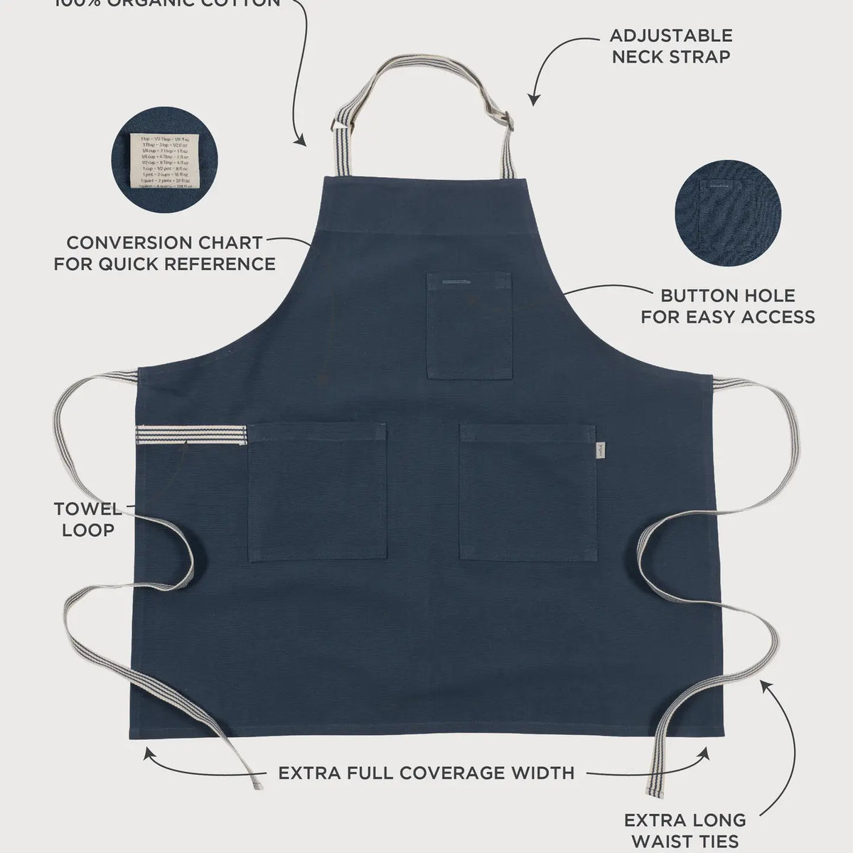 Denali Organic Cotton Chef's Apron