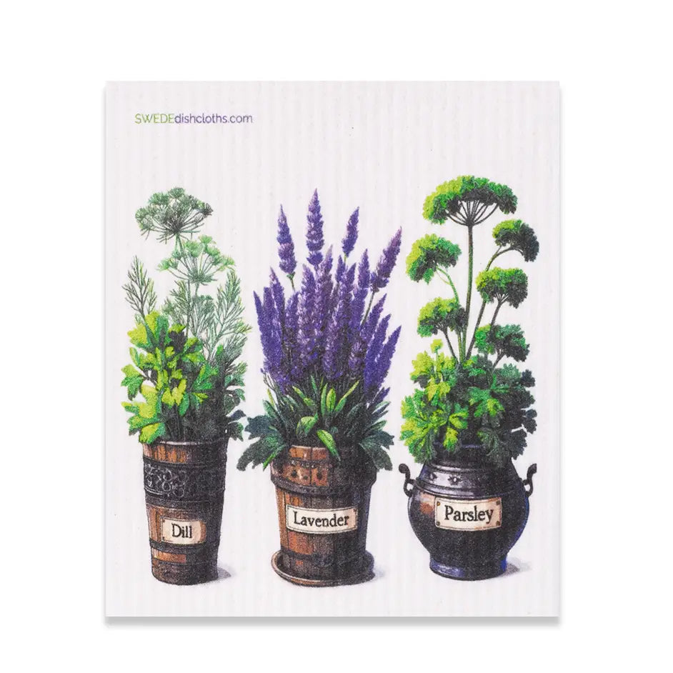 Swedish Dishcloth, Herbs - Dill, Lavender and Parsley