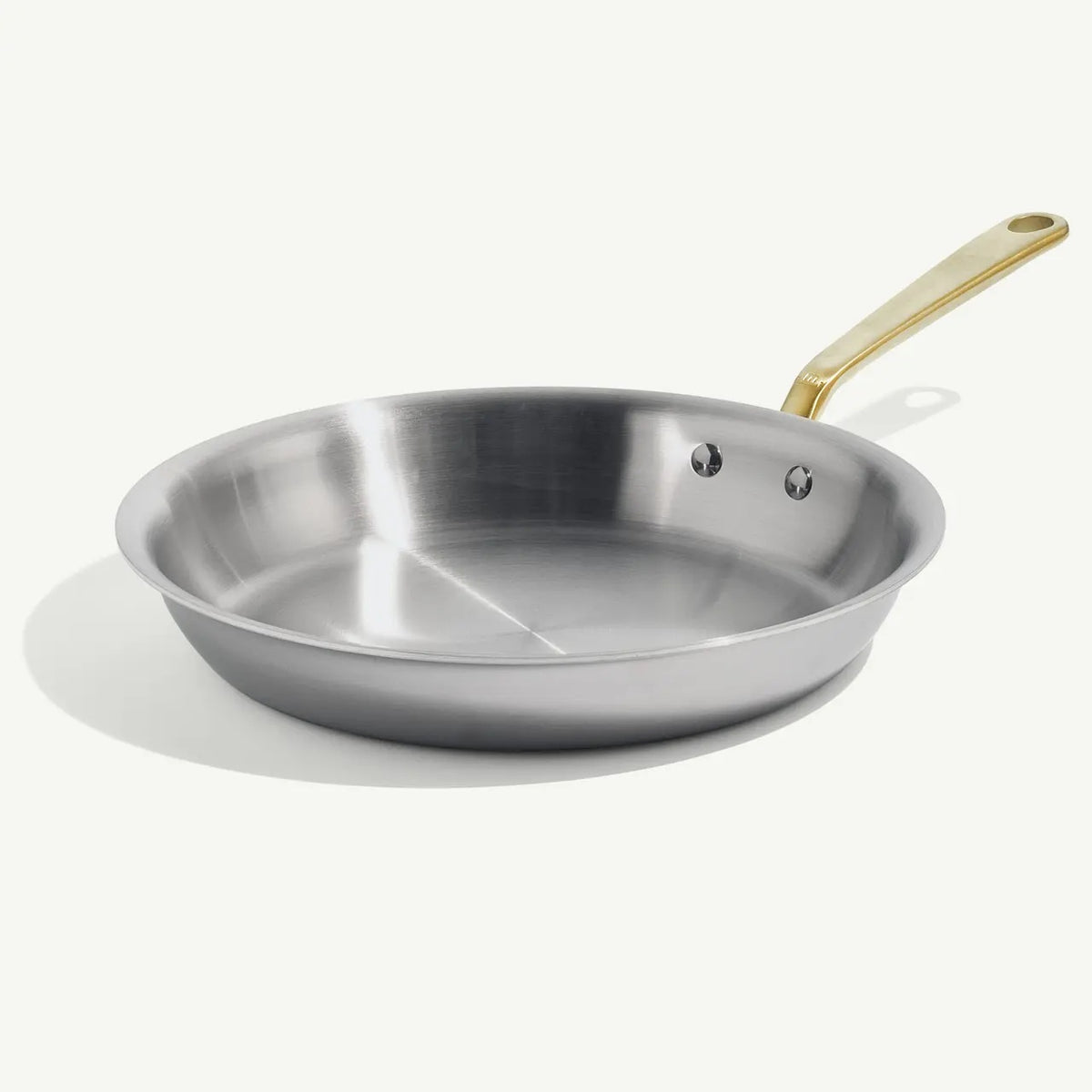12" Stainless Steel Clad Frying Pan - Gold Handles