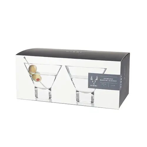 S/2 Heavy Base Crystal Martini Glasses