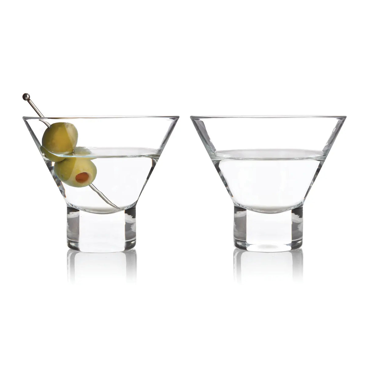 S/2 Heavy Base Crystal Martini Glasses
