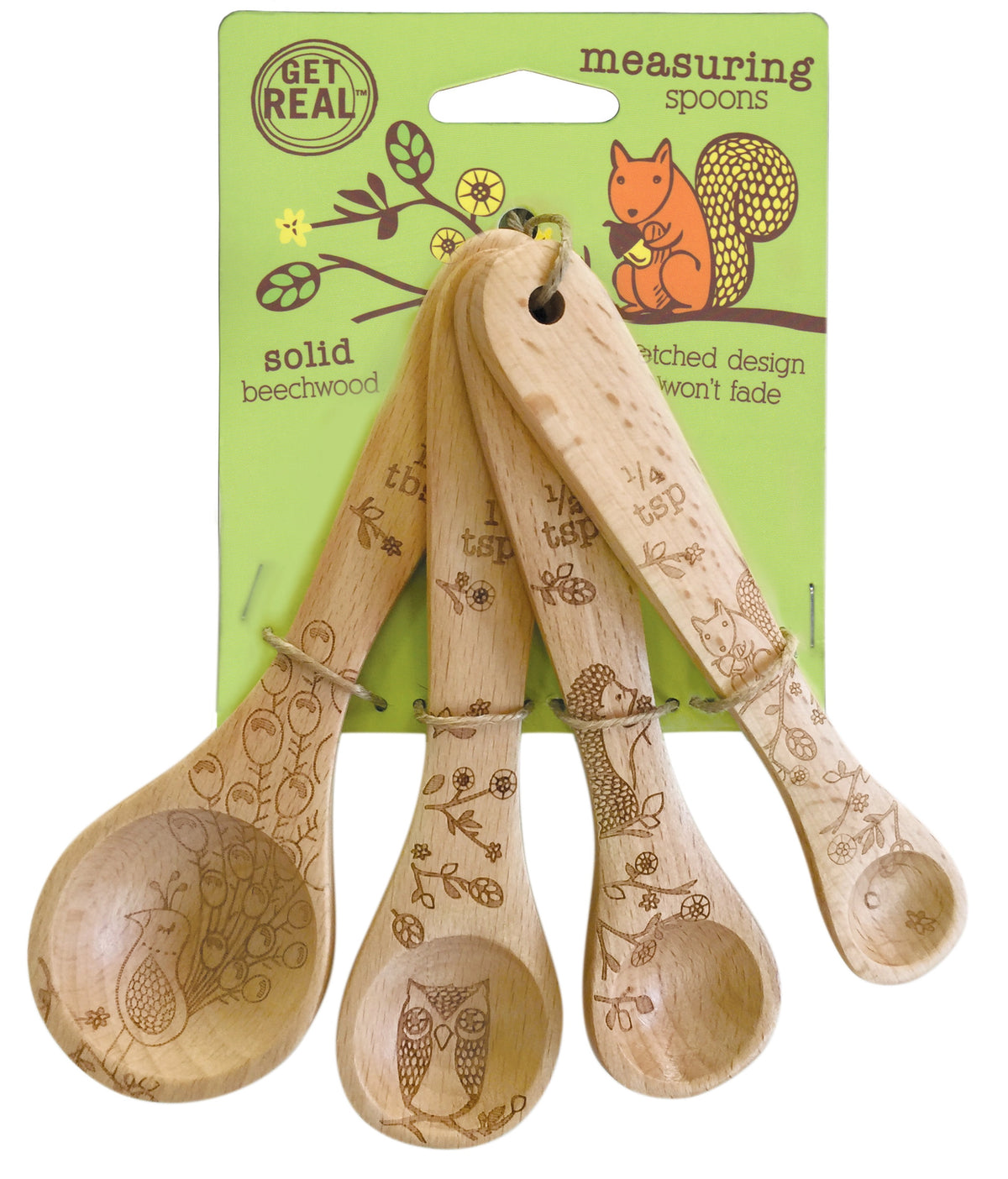 Woodland Measuring Spoons, Beechwood