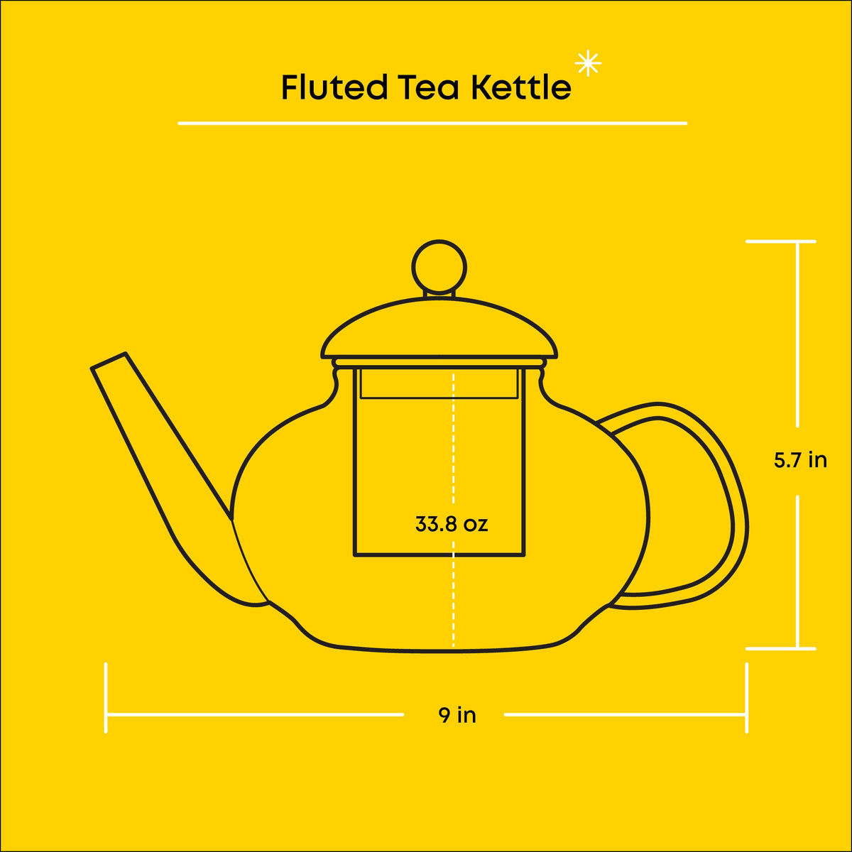 Fluted Glass Teapot w/ Infuser