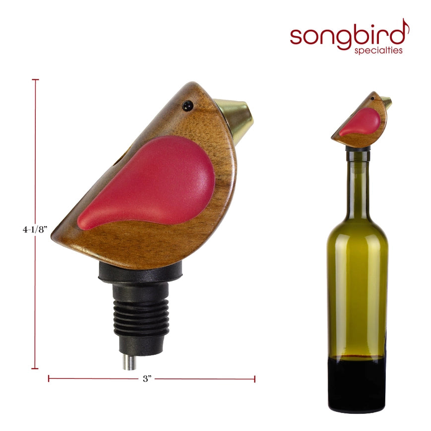 Songbird Wine Bottle Pourer Red