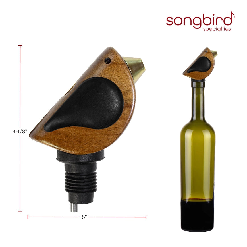 Songbird Wine Bottle Pourer Black