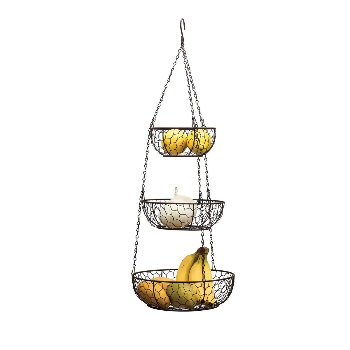 Bronze Chicken Wire Hanging Baskets