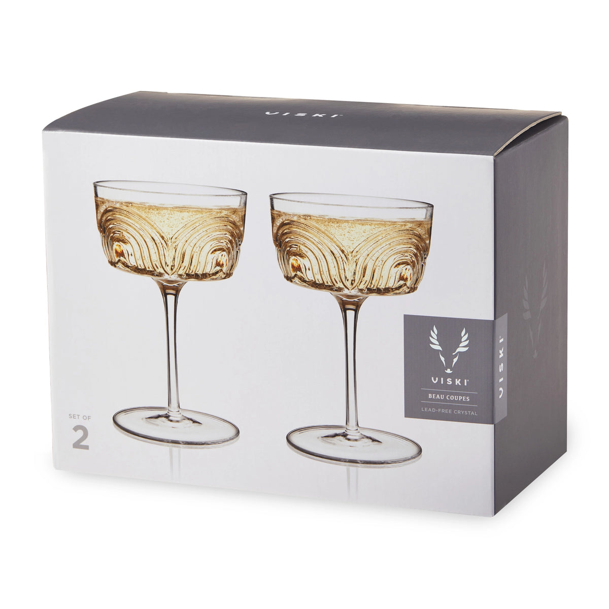 S/2 Deco Beau Coupe Glasses
