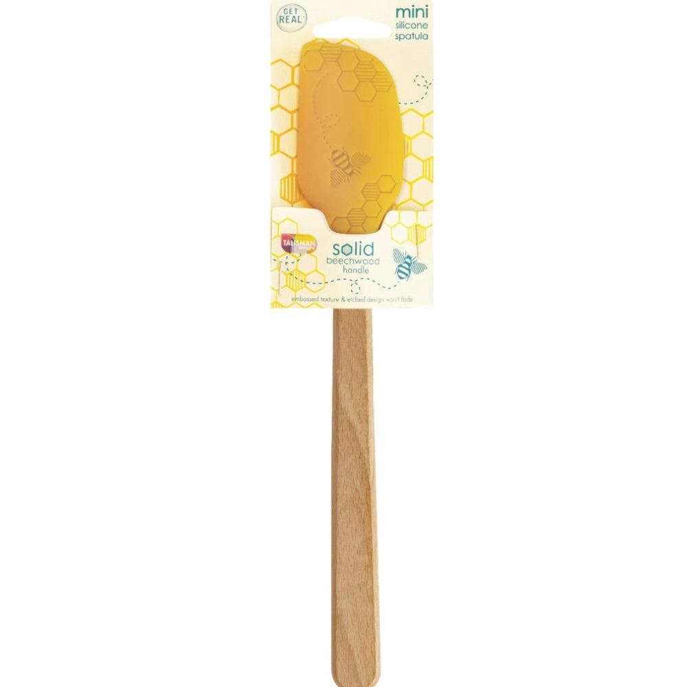 Bee Small Silicone Spatula, Beechwood