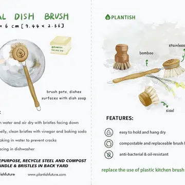 Sisal Bamboo Dish Brush