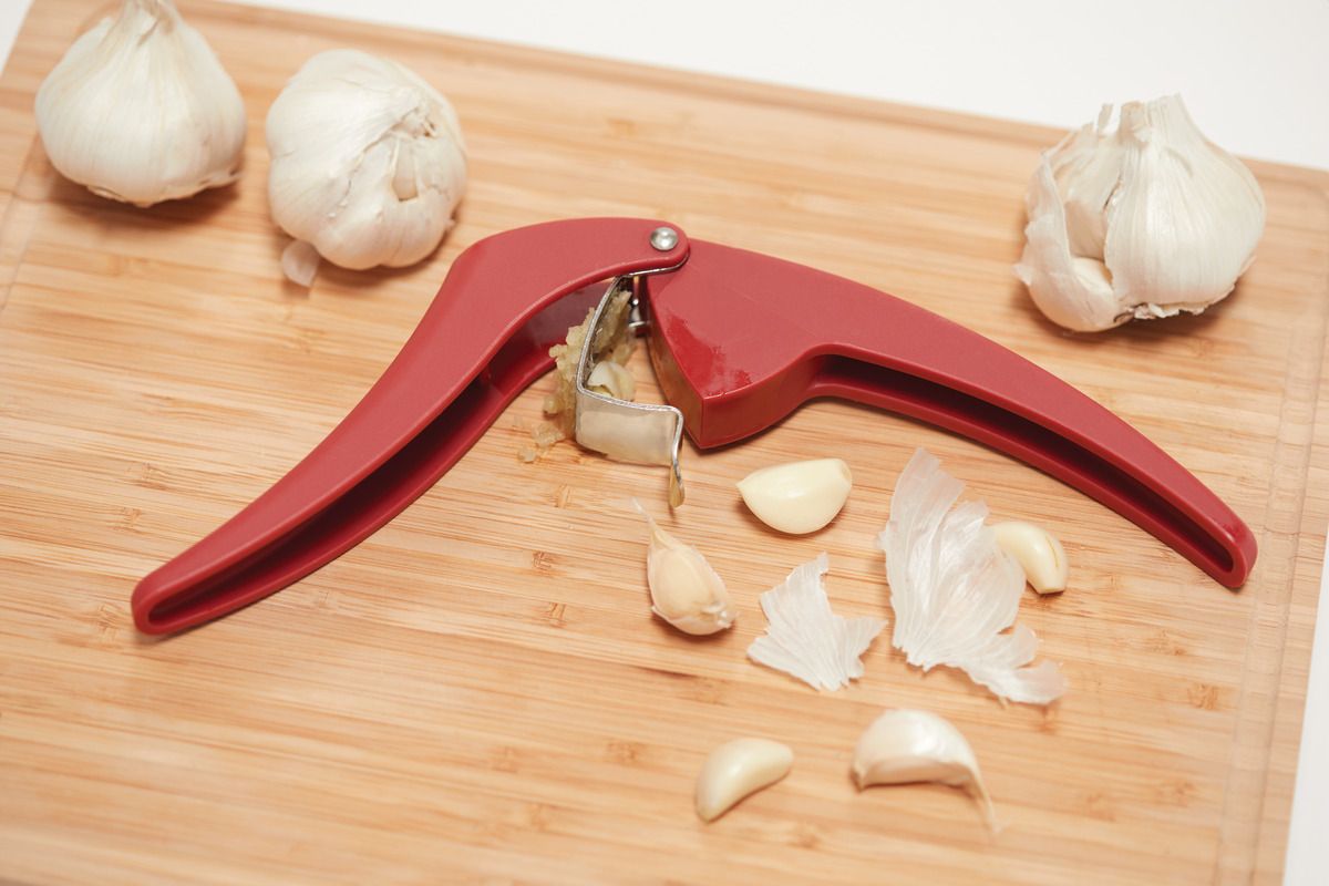 Red Easy Clean Garlic Press