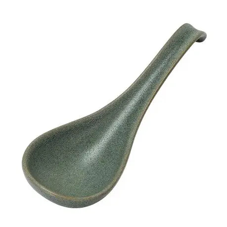 Green 5.9"L Porcelain Soup Spoon