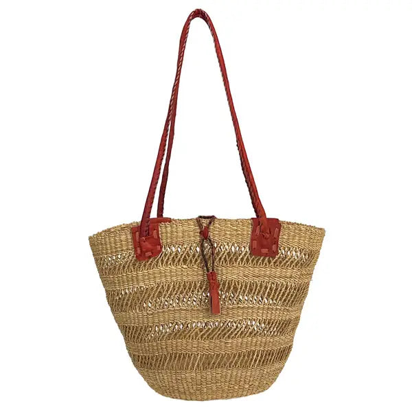 Natural Open Weave Shoulder Bag