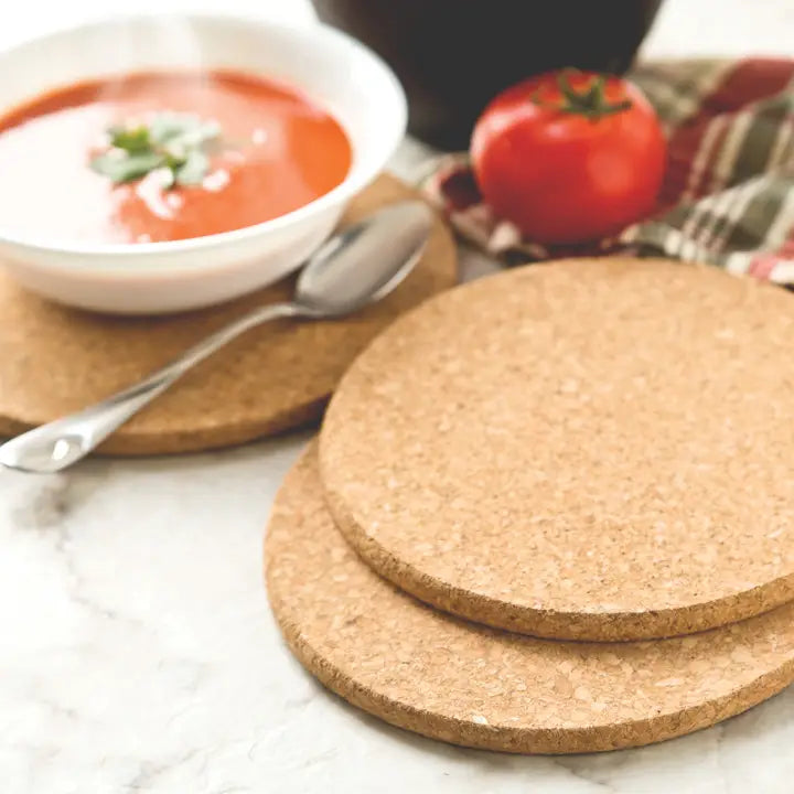 S/3 7.25" Cork Trivets