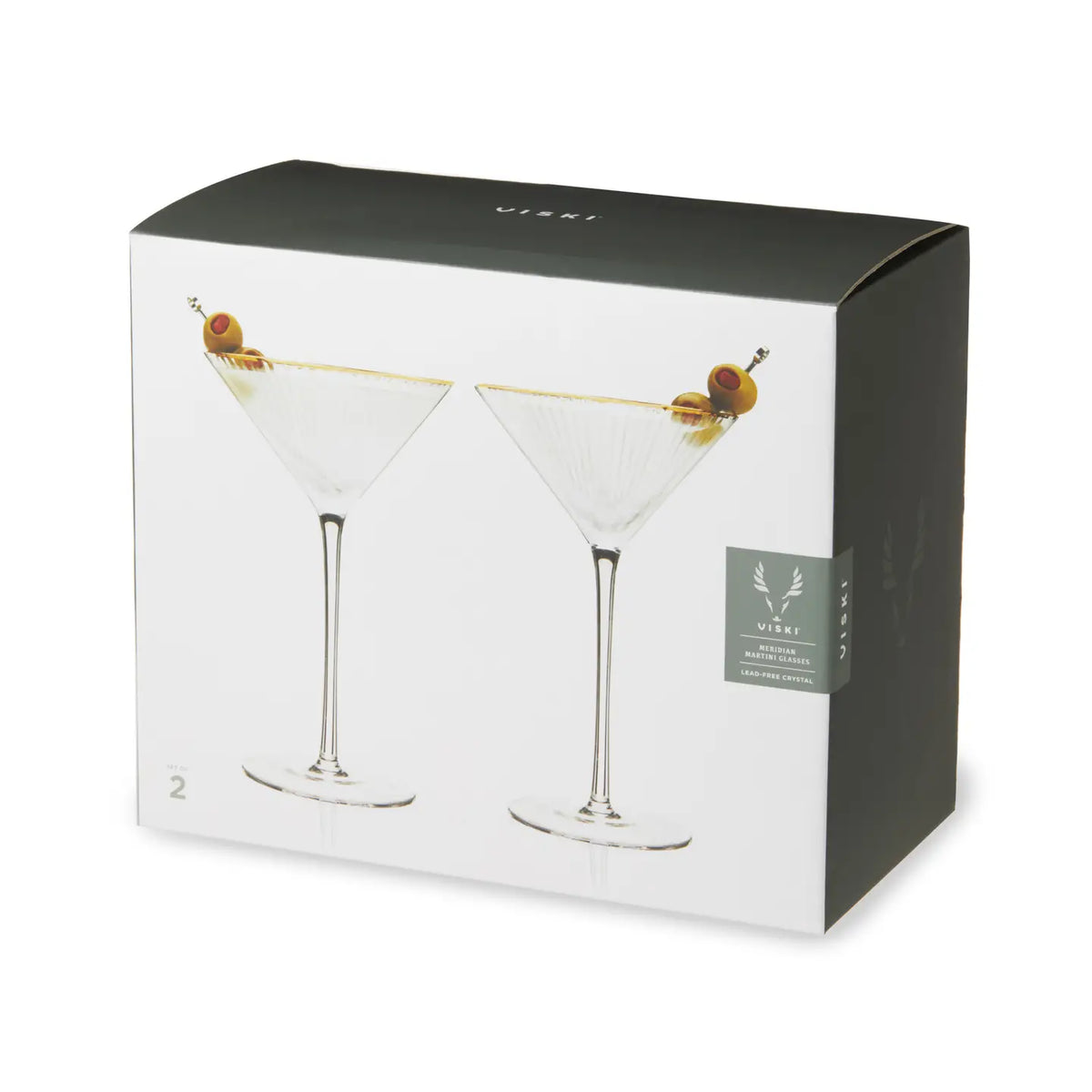 S/2 Martini Meridian Ripple Gold Rim