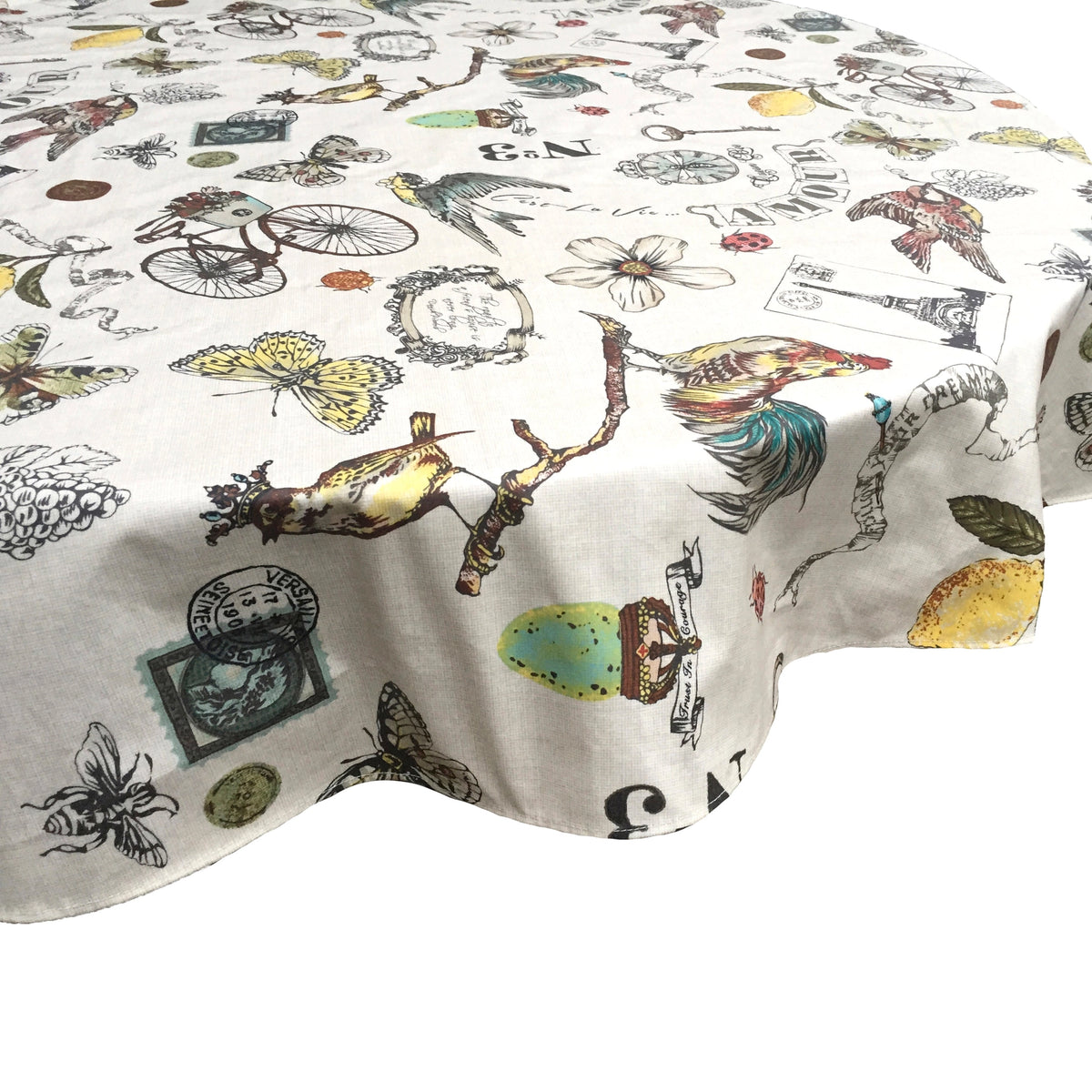 Vintage 70" Round Tablecloth