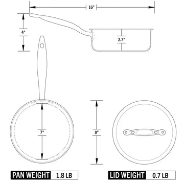 Titanium 2 Quart Saucepan w/ Lid