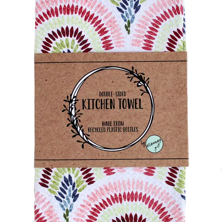 Vintage Scallops in Mulberry | Double Sided Kitchen Towels