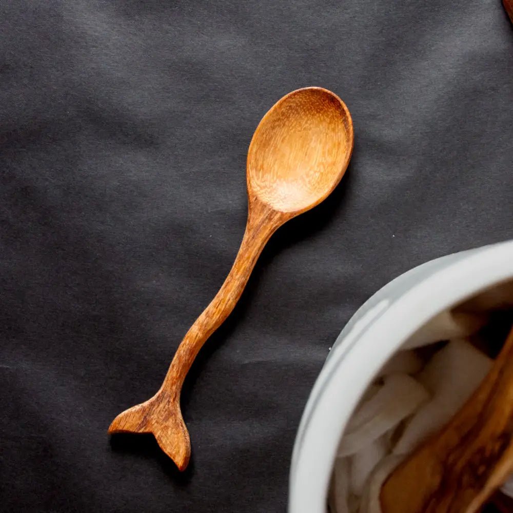 Whale Tail Hand-Carved Wooden Spoon
