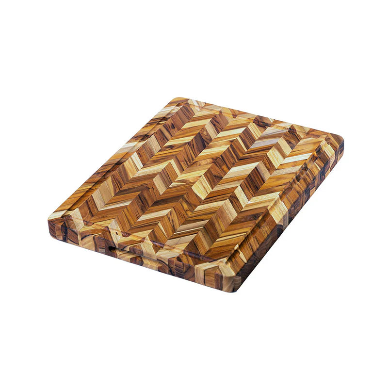 Herringbone 14x10 Scandi Cutting Board w/Hand Grip and Juice Canal