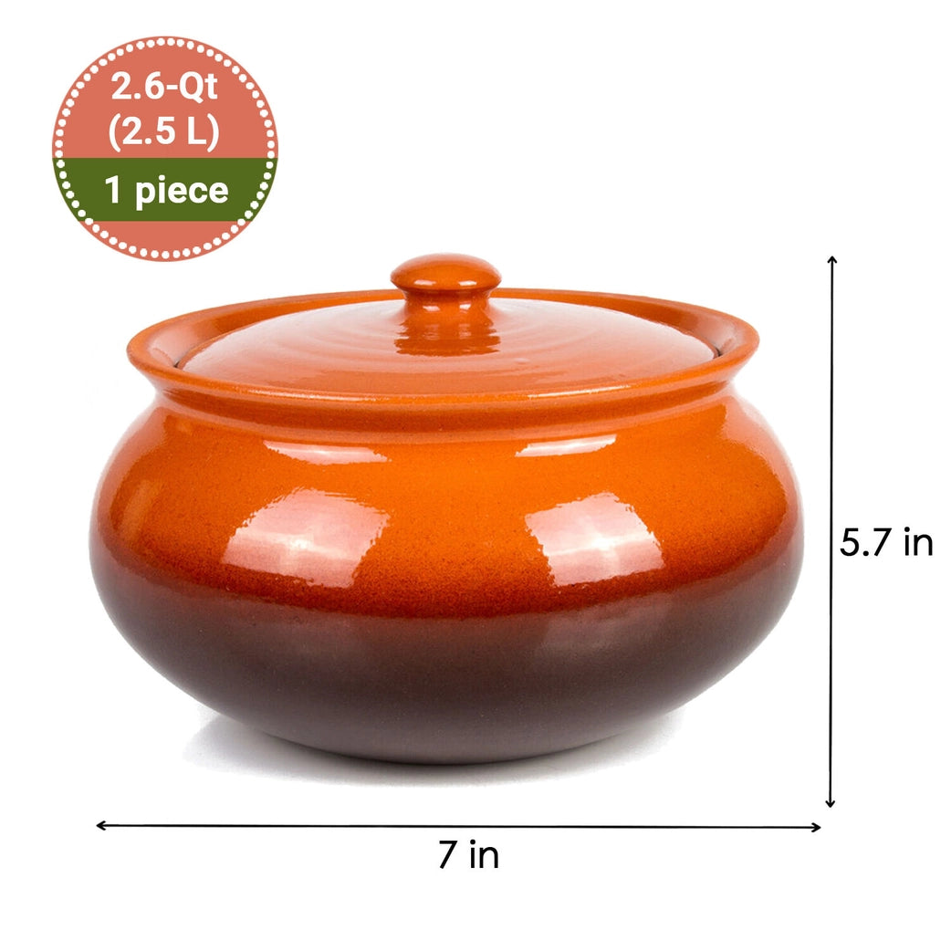 Red 2.6qt Traditional Clay Stoneware Tureen