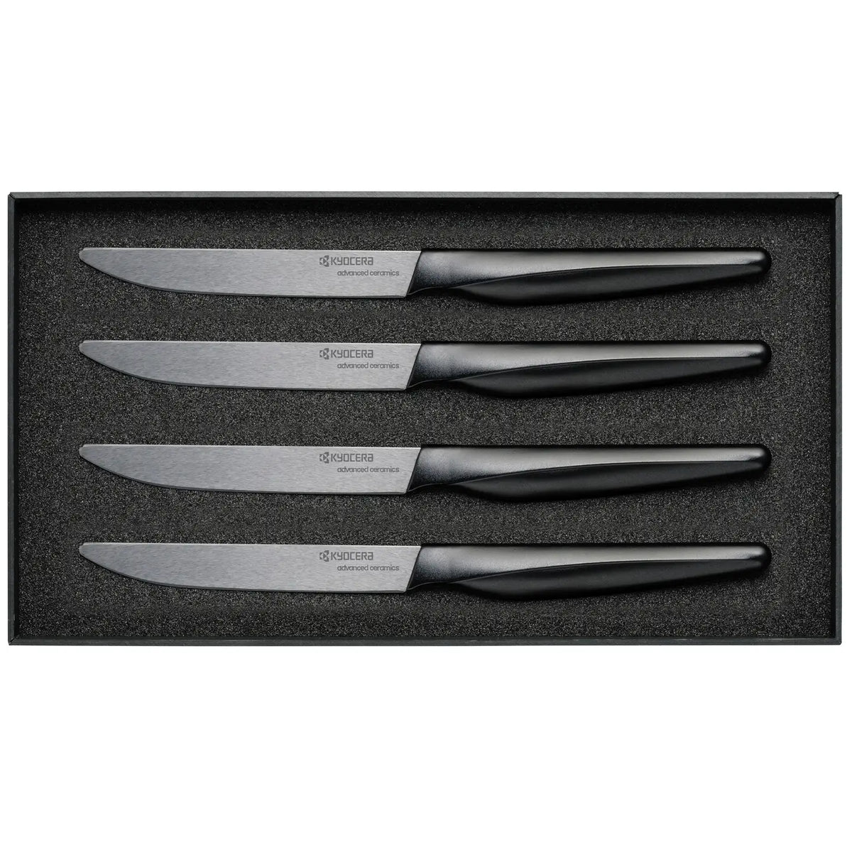 4pc Steak Knife Box Set, Ceramic, Micro-Serrated