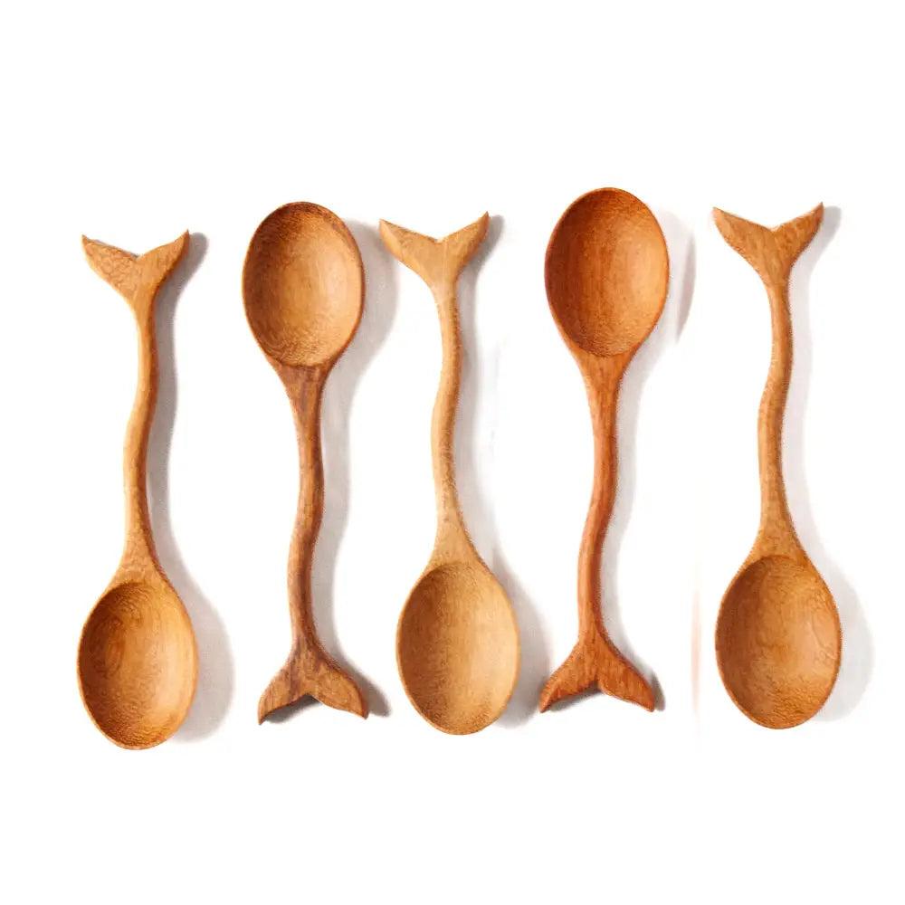 Whale Tail Hand-Carved Wooden Spoon