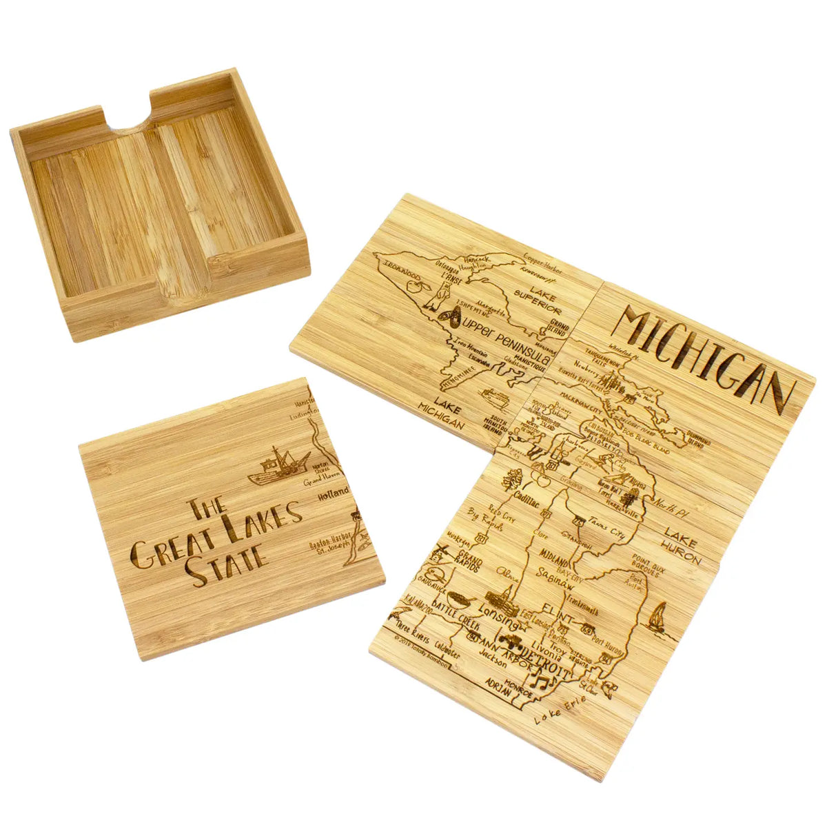 Michigan Map Coasters