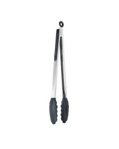 Silicone 12" Black Handle Tongs
