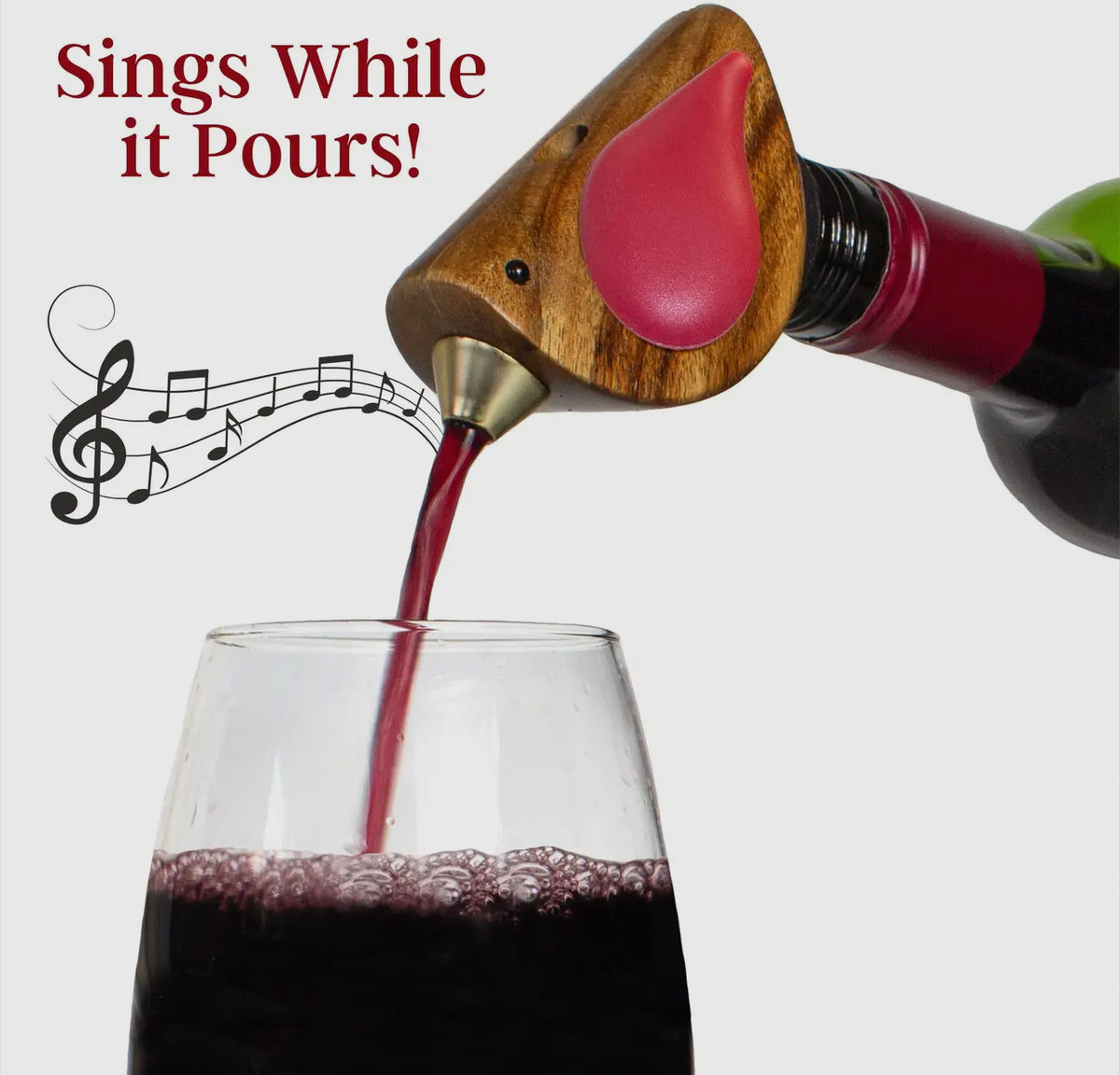 Songbird Wine Bottle Pourer Red