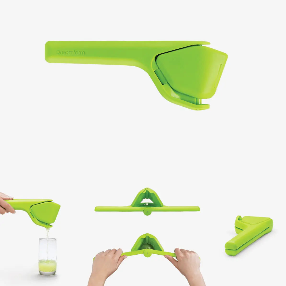 Fluicer, Lime- Fold Flat Easy Juicer