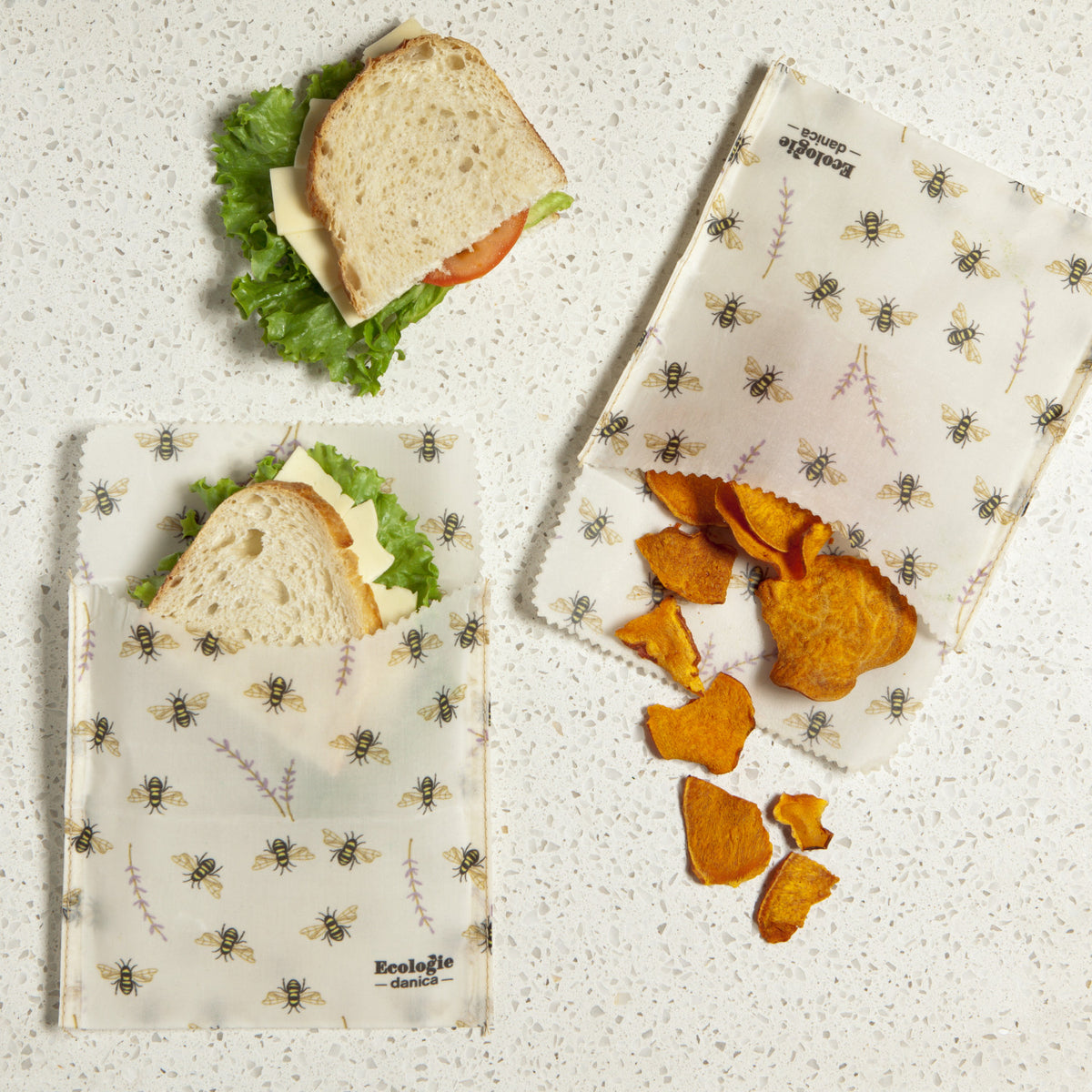Bees S/2 Beeswax Sandwich Bag