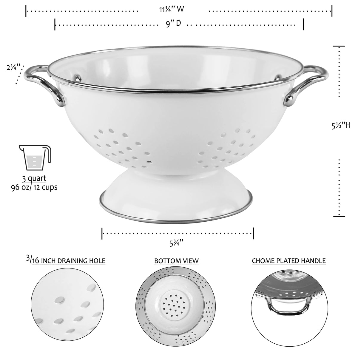 Turquoise 3qt Colander