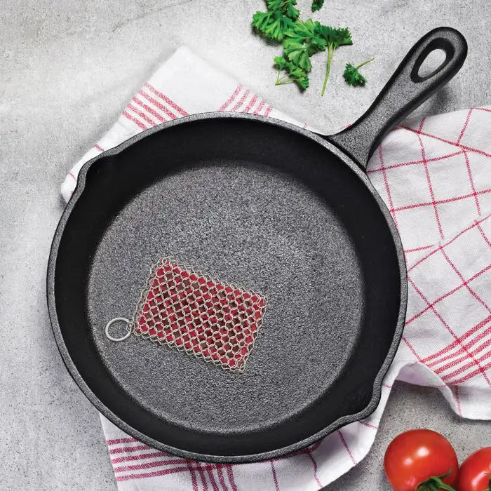 Chainmail & Silicone Cast Iron Scrubber
