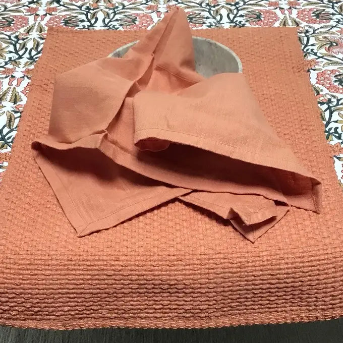Rust Solid Woven Homespun Napkin