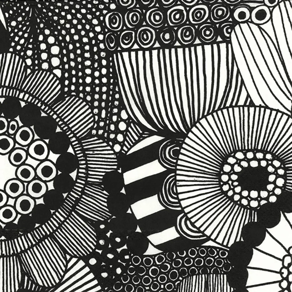 Black White Cocktail Napkins, Pack of 20